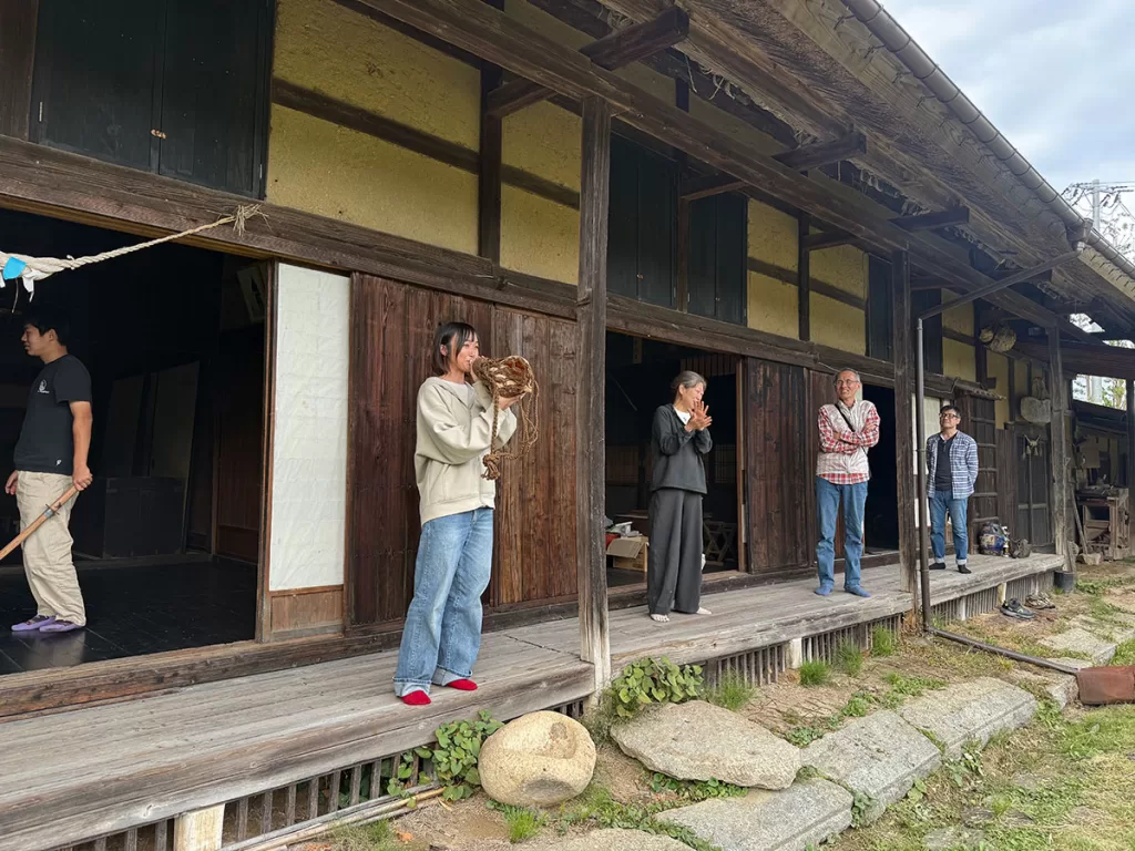 影山流道場での法螺貝