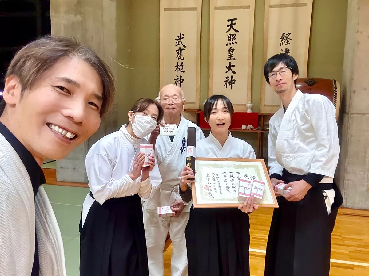 米沢藩小山道場昇級審査結果授与式